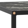 Table basse Noir avec verre marbre noir 80x80x35 cm 