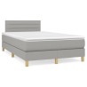 Sommier à lattes de lit et matelas gris clair 120x190 cm tissu 