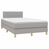 Sommier à lattes de lit et matelas gris clair 120x190 cm tissu 