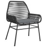 Ensemble à manger de jardin et coussins 5 pcs noir rotin verre 