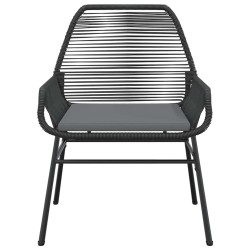Ensemble à manger de jardin et coussins 5 pcs noir rotin verre 