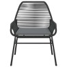 Ensemble à manger de jardin et coussins 5 pcs noir rotin verre 