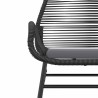 Ensemble à manger de jardin et coussins 5 pcs noir rotin verre 