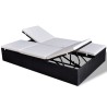 Chaise longue double avec coussin Résine tressée Noir 