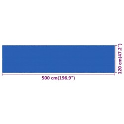 Écran de balcon Bleu 120x500 cm PEHD 