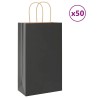 Sacs en papier 50 pcs avec poignées noir 21x11x36 cm 