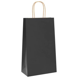 Sacs en papier 50 pcs avec poignées noir 21x11x36 cm 