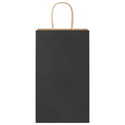 Sacs en papier 50 pcs avec poignées noir 21x11x36 cm 