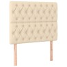 Sommier à lattes de lit avec matelas Crème 90x200 cm Tissu 