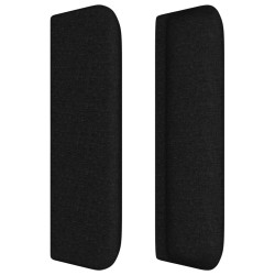 Tête de lit avec oreilles Noir 183x16x78/88 cm Tissu 