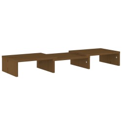 Support de moniteur Marron miel 60x24x10,5cm Bois de pin solide 