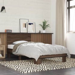Cadre de lit sans matelas chêne marron 100x200 cm 
