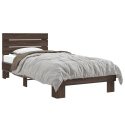 Cadre de lit sans matelas chêne marron 100x200 cm 