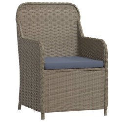 Ensemble à manger de jardin avec coussins 3 pcs marron 