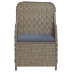 Ensemble à manger de jardin avec coussins 3 pcs marron 