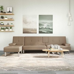 Canapé-lit en forme de L cappuccino 255x140x70 cm similicuir 