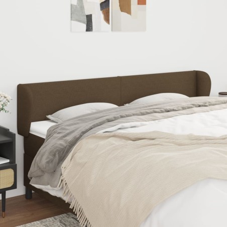 Tête de lit avec oreilles Marron foncé 163x23x78/88 cm Tissu 