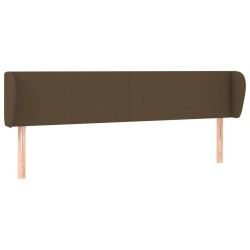 Tête de lit avec oreilles Marron foncé 163x23x78/88 cm Tissu 