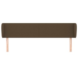 Tête de lit avec oreilles Marron foncé 163x23x78/88 cm Tissu 