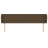 Tête de lit avec oreilles Marron foncé 163x23x78/88 cm Tissu 