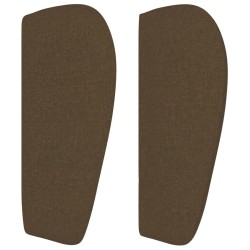 Tête de lit avec oreilles Marron foncé 163x23x78/88 cm Tissu 