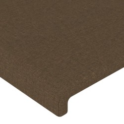 Tête de lit avec oreilles Marron foncé 163x23x78/88 cm Tissu 