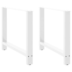 Pieds de table à manger Blanc 2 pièces 90 x (72-73) cm Acier 