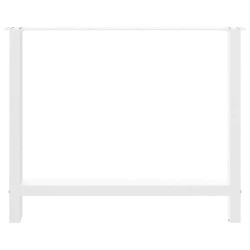 Pieds de table à manger Blanc 2 pièces 90 x (72-73) cm Acier 