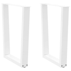 Pieds de table à manger en forme de V, 2 pièces, blanc, 70 x (72-73,3) cm, acier 