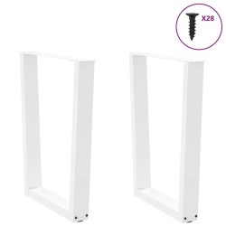Pieds de table à manger en forme de V, 2 pièces, blanc, 70 x (72-73,3) cm, acier 