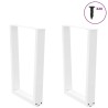 Pieds de table à manger en forme de V, 2 pièces, blanc, 70 x (72-73,3) cm, acier 