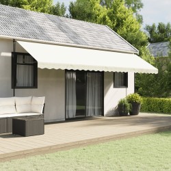 Tissu de remplacement de cantonnière d’auvent rayure crème 6 m 