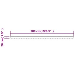 Tissu de remplacement de cantonnière d’auvent rayure crème 6 m 