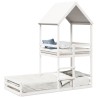 Lit superposé sans matelas blanc 90x190 cm bois de pin massif 