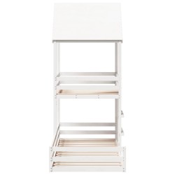 Lit superposé sans matelas blanc 90x190 cm bois de pin massif 