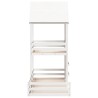 Lit superposé sans matelas blanc 90x190 cm bois de pin massif 