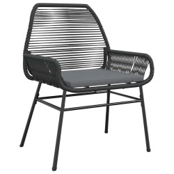 Ensemble à manger de jardin et coussins 5 pcs noir rotin verre 