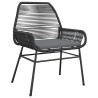 Ensemble à manger de jardin et coussins 5 pcs noir rotin verre 