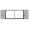 Meuble TV mural Gris béton 102x35x35 cm Bois d’ingénierie 