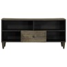 Meuble TV noir 100x33x46 cm bois massif de manguier 