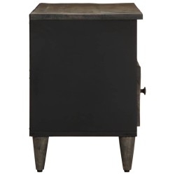 Meuble TV noir 100x33x46 cm bois massif de manguier 