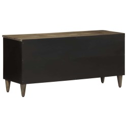 Meuble TV noir 100x33x46 cm bois massif de manguier 