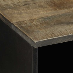 Meuble TV noir 100x33x46 cm bois massif de manguier 