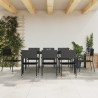Ensemble à manger de jardin 9 pcs noir résine tressée et acier 