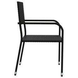 Ensemble à manger de jardin 9 pcs noir résine tressée et acier 