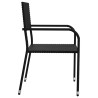 Ensemble à manger de jardin 9 pcs noir résine tressée et acier 