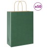 Sacs en papier 50 pcs avec poignées vert 26x12x35 cm 