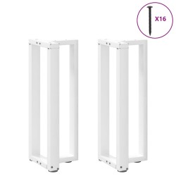 Pieds de table console en T, 2 pièces, blanc, 25 x 28 x (72-73) cm, acier 