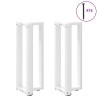 Pieds de table console en T, 2 pièces, blanc, 25 x 28 x (72-73) cm, acier 