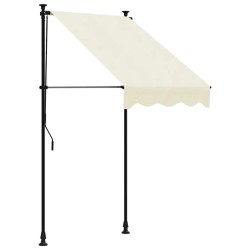Auvent rétractable crème 100x150 m tissu et acier 